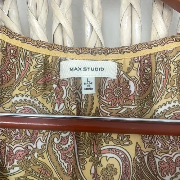 Max Studio Gold and Brown Halter Maxi Sundress - Picture 2 of 4